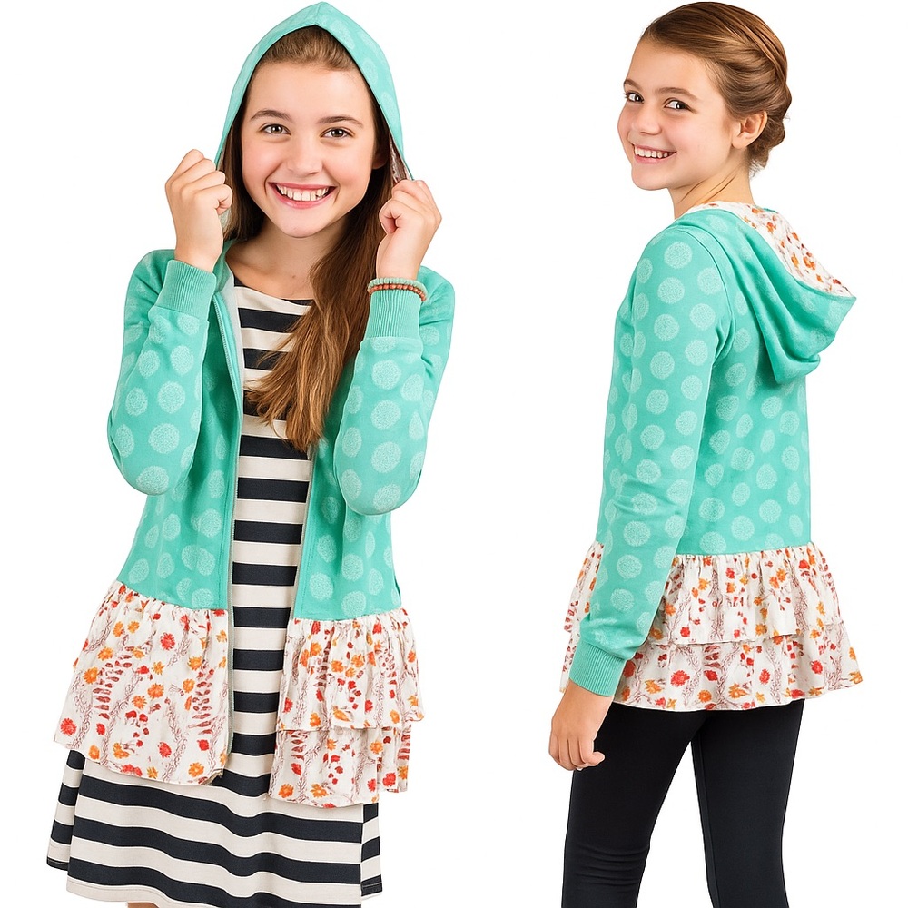 Matilda Jane 435‎ Once Upon A Time Hansel Tween Ruffle Hem Jacket Size 10 Girls